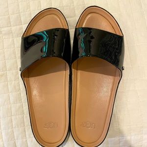 Ugg Jane slide/sandal. Size 8.5. Black patent.